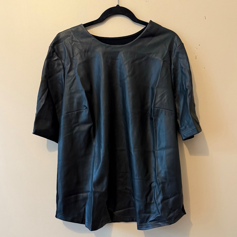 Universal Standard Piave Leatherette Top - Black M 18-20 - Picture 2 of 11